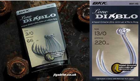 BKK Heavy Wire Jigging Single Assist Hand-Ground Hook 8090-6X-HG