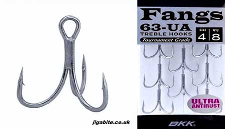 Hooks - Treble Hooks - BKK -Fangs BT63-UA -  Fishing Jigs