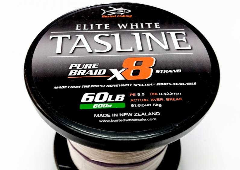 BULK SPOOL UP - TASLINE ELITE X8 PURE BRAIDLINE WHITE - PER 100yds